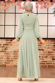  Mint Turkish Hijab Engagement Dress 3060MINT - 3