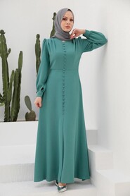  Long Sleeve Mint Islamic Dress 3309MINT - 1