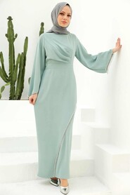 Stylish Mint Muslim Wedding Gown 33150MINT - 1