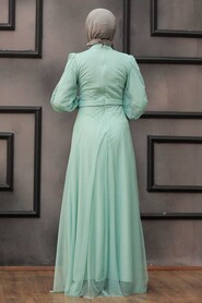  Modern Mint Hijab Evening Dress 34880MINT - 2