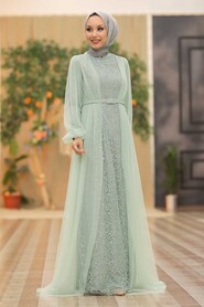  Luxorious Mint Islamic Evening Gown 5383MINT - 1