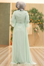  Luxorious Mint Islamic Evening Gown 5383MINT - 2