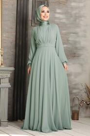  Plus Size Mint Islamic Clothing Evening Dress 5422MINT 