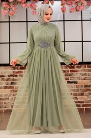  Stylish Mint Modest Evening Gown 54230MINT - 2