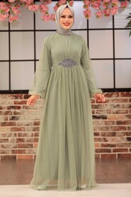  Stylish Mint Modest Evening Gown 54230MINT - 3