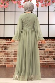  Stylish Mint Modest Evening Gown 54230MINT - 4