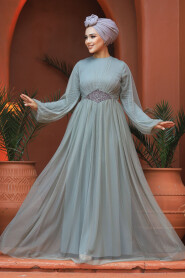  Stylish Mint Modest Evening Gown 54230MINT - 1