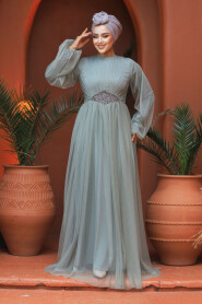  Stylish Mint Modest Evening Gown 54230MINT - 2