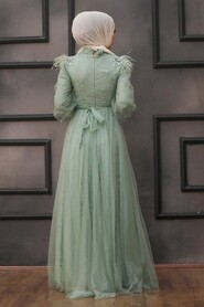 Mint Hijab Evening Dress 75850MINT - 2