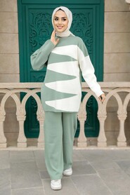 Mint Hijab Knitwear Double Suit 25401MINT - 2