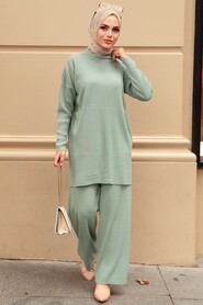 Mint Hijab Knitwear Double Suit 3398MINT - 2