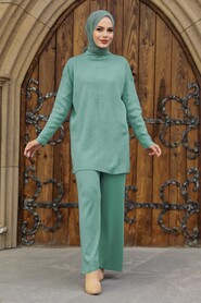 Mint Hijab Knitwear Dual Suit 40782MINT - NEVA STYLE