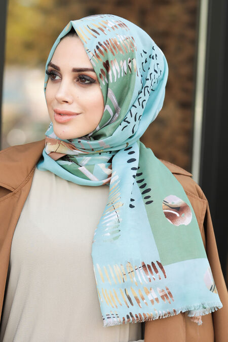 Mint Hijab Shawl 7553MINT - NEVA STYLE