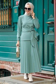 Mint Hijab Suit Dress 1533MINT - 1