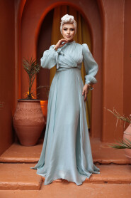 Mint Modest Evening Gown 4823MINT - 2