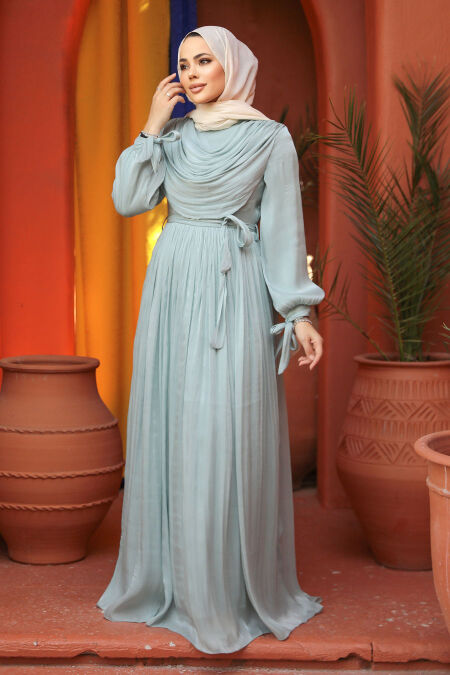 strapless open back dress Gorgeous Long Sleeves Scoop Crystal Tulle Muslim Prom Dress  ballbellauk