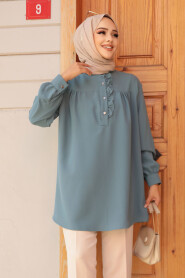 Modest Almond Greeen Top 19026CY - 2