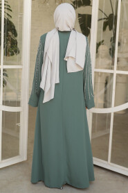 Modest Almond Green Abaya For Women 29111CY - 2