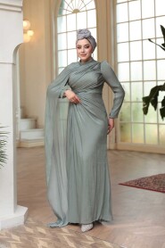 Modest Almond Green Bridal Dress 52142CY - 2