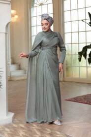 Modest Almond Green Bridal Dress 52142CY - 4