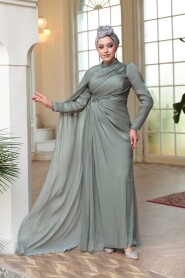 Modest Almond Green Bridal Dress 52142CY - 1