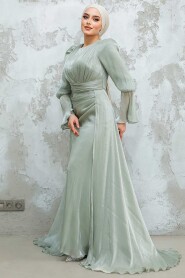 Modest Almond Green Bridesmaid Dress 4986CY - 2