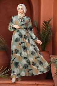 Modest Almond Green Chiffon Dresses 50353CY - 1