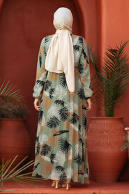 Modest Almond Green Chiffon Dresses 50353CY - 4