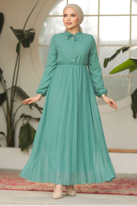  Modest Almond Green Chiffon Maxi Dresses 50351CY - NEVA STYLE