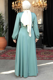 Modest Almond Green Dress For Plus Size 23101CY - 2