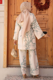 Modest Almond Green Dual Suit 12121CY - 4