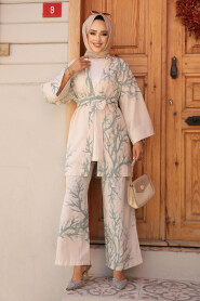 Modest Almond Green Dual Suit 12121CY - 3