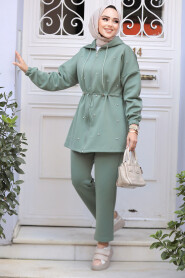 Modest Almond Green Dual Suit 12271CY - 3