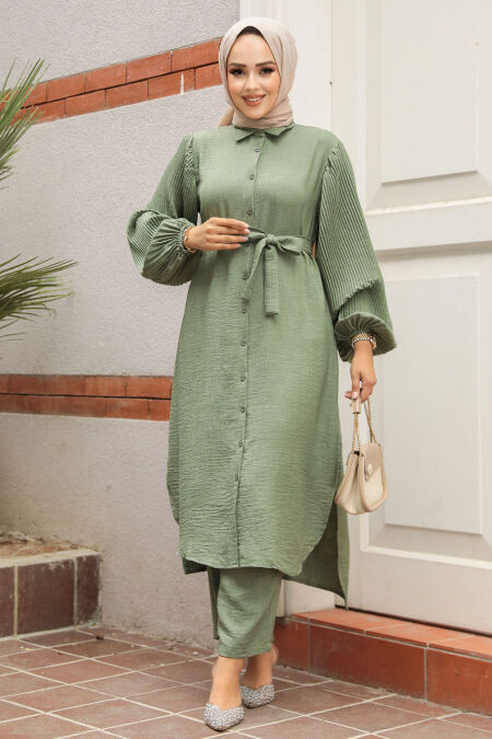 Modest Almond Green Dual Suit 12581CY - NEVA STYLE