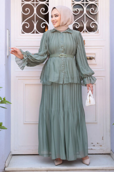 Modest Almond Green Dual Suit 4478CY - NEVA STYLE