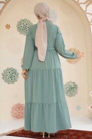 Modest Almond Green Eid Dress 10334CY - 4