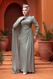 Modest Almond Green Engagement Dress 5296CY - 2