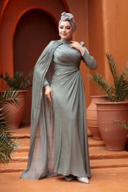 Modest Almond Green Engagement Dress 5296CY - 3