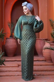 Modest Almond Green Engagement Gown 4961CY - 2
