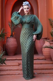 Modest Almond Green Engagement Gown 4961CY 