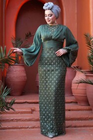 Modest Almond Green Engagement Gown 4961CY - 4