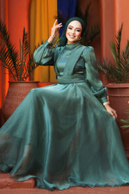 Modest Almond Green Evening Dress 45701CY - 2