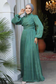 Modest Almond Green Evening Gown 44081CY - 2