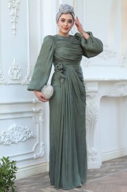 Modest Almond Green Evening Gown 51203CY - 2