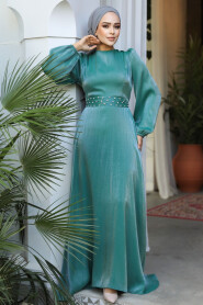 Modest Almond Green Evening Long Dress 23302CY - 2