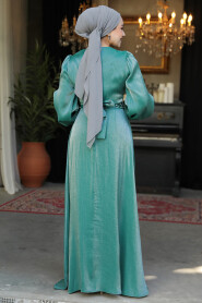 Modest Almond Green Evening Long Dress 23302CY - 4