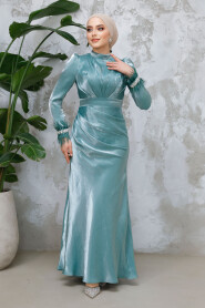 Modest Almond Green Evening Long Dress 50481CY - 2