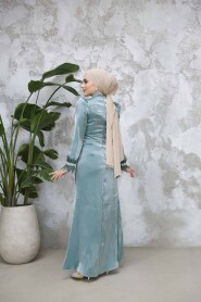 Modest Almond Green Evening Long Dress 50481CY - 4