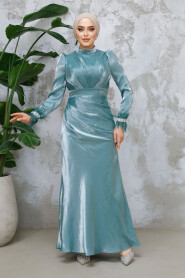 Modest Almond Green Evening Long Dress 50481CY - 3