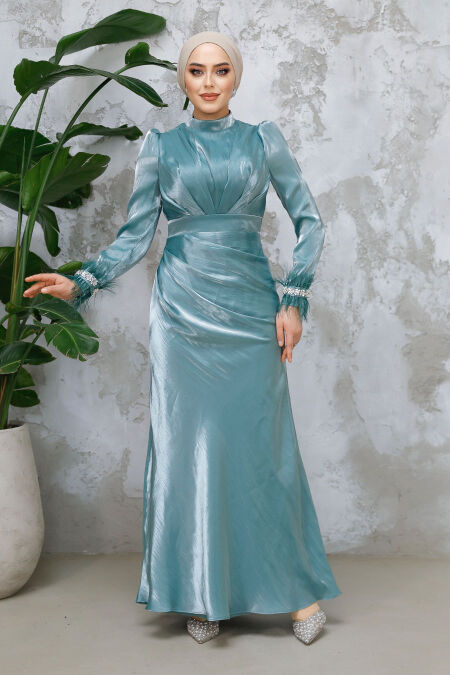 one shoulder green bridesmaid dresses Sage Green Satin Mermaid One Shoulder Long Custom Side Slit Bridesmaid   BubbleGowns
